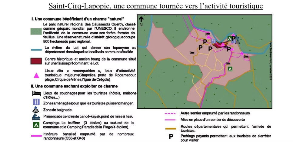 Saint-Cirq-Lapopie, commune tournée vers l'activité touristique
